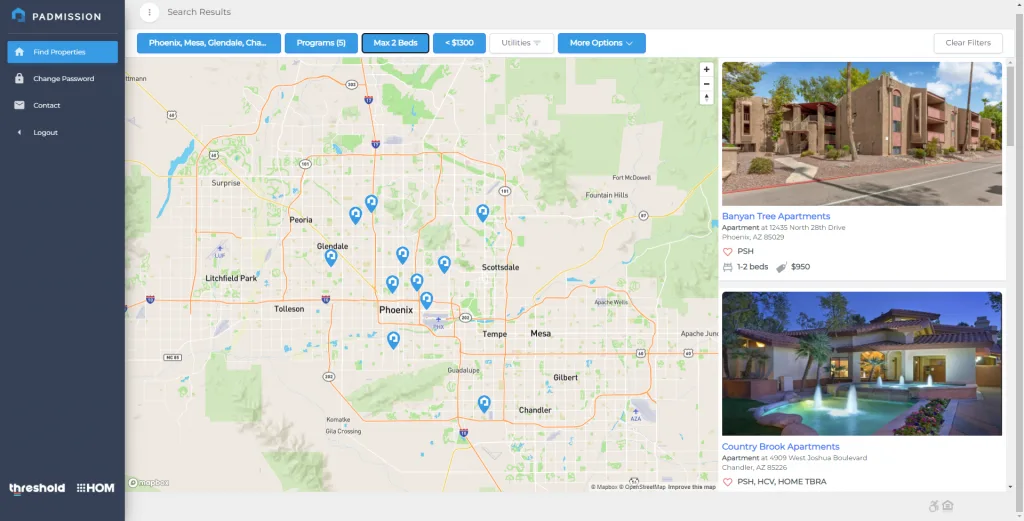 Map Search visualization