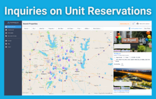 Image of a screen showing a map with available properties pinned alongside reserved units, from the case manager's view.